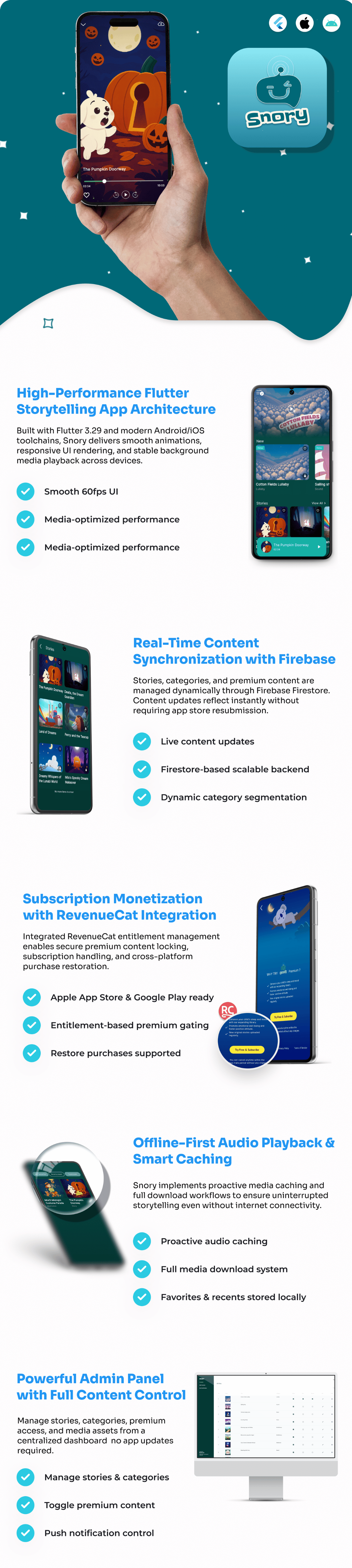 features of Snory app